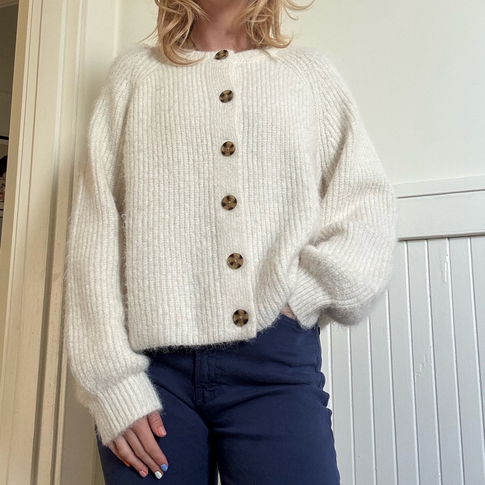 Cozy Cream Button-Up Sweater